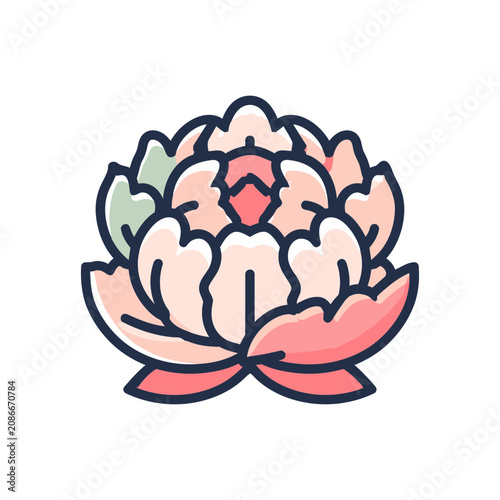 Peony Flower Ico Flower Illustration