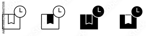 Bilde på lerret Parcel delivery time icon vector set