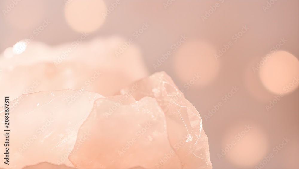 Fototapeta premium Rose Quartz Crystal Abstract Bokeh Background with Soft Light Leaks