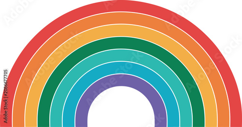 Colorful rainbow arch with vibrant layers