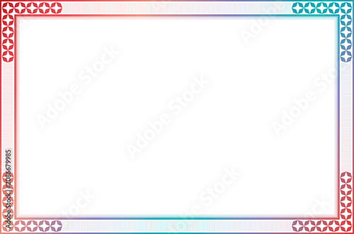 Colorful Gradient Geometric Certificate Frame and Decorative Border Vector. 4