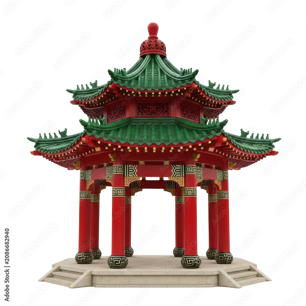 Obraz premium Traditional chinese pavilion architecture structure isolated