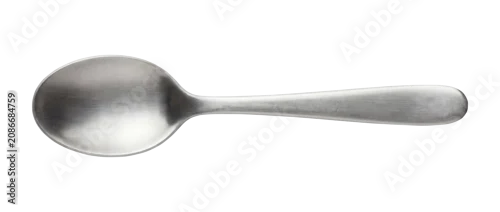 Obraz  z motywem Stainless Steel Tablespoon Isolated on Transparent Background – Metal Kitchen Spoon Cutout
