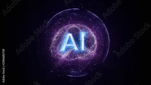 AI Bubble Bursting Explosion Animation, Background, Loop
