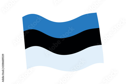 Schilderij op canvas Estonian national flag icon decorative shapes.
