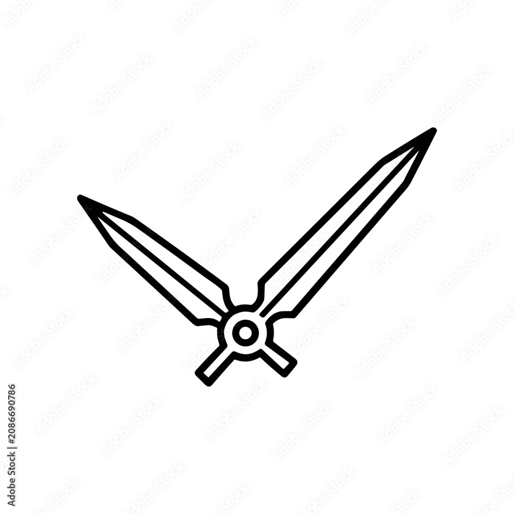 Fototapeta premium Crossed sword blades with handle.
