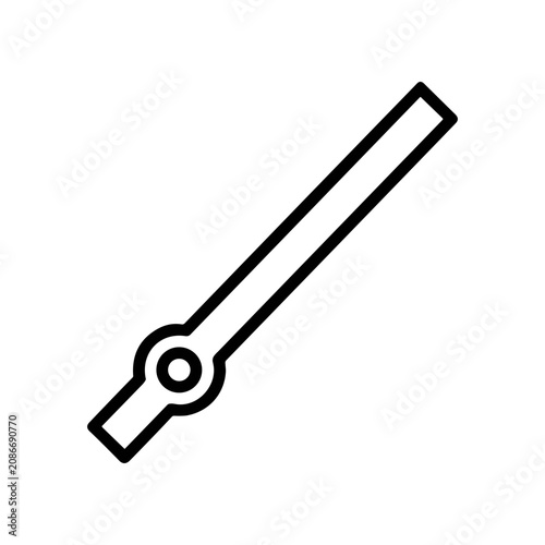 Simple Line Art Wrench Tool Icon.