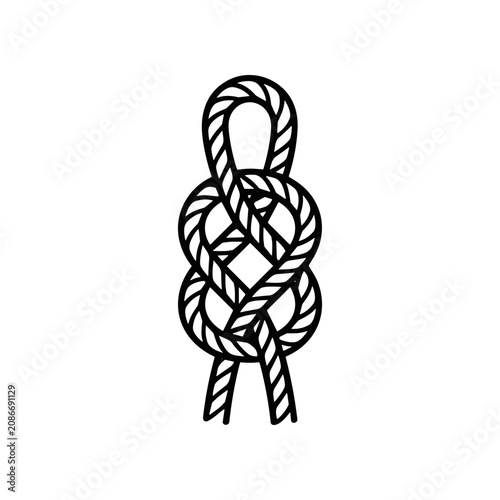Canvas-taulu Detailed Illustration of a Rope Knot.