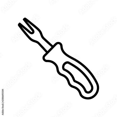 Fotografie Black and white fork tine utensil.