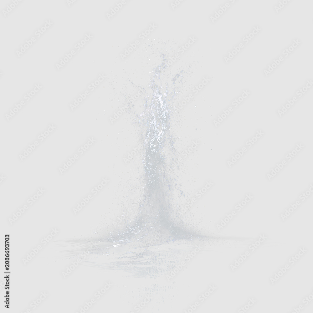 Obraz premium Water erupts from the ground as a fountain creates a splash on a transparent background in a natural setting