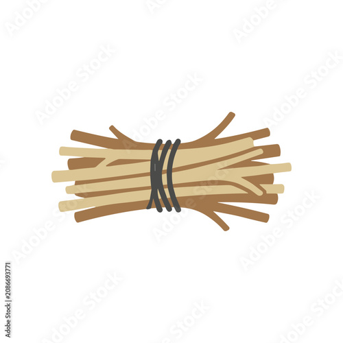 Bundle of wooden sticks tied together.