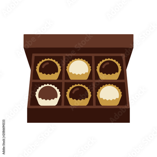 Bild auf Leinwand Assorted chocolate cupcakes in box.