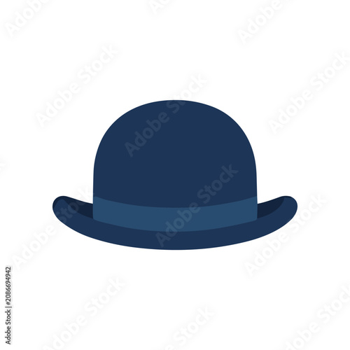 Dark Blue Classic Bowler Hat.