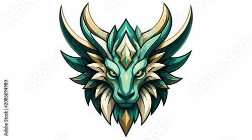 Tableau sur toile Fantasy Dragon Head Illustration Fierce Creature.