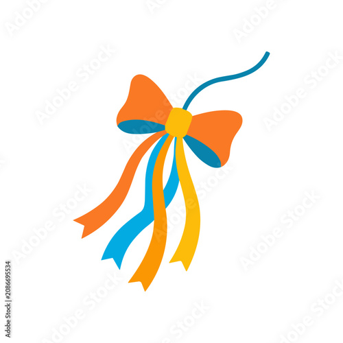 Tableau sur toile Colorful Ribbon Bow Decoration Object.