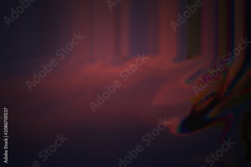 Картината върху платно Mysterious Red Foggy Forest Abstract Background With Glitch Light and Atmospheri