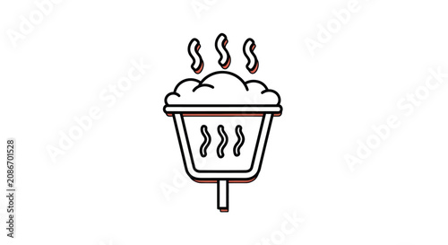 Canvas Print Hot steaming cup of coffee.