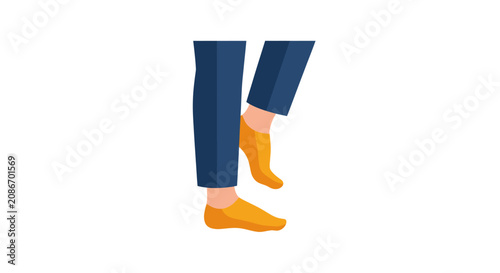 Billede på lærred Illustration of legs wearing socks.