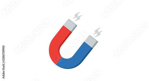 Photos Magnetic attraction of a horseshoe magnet.