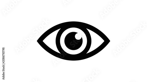 Black and white eye icon symbol for vision and observation