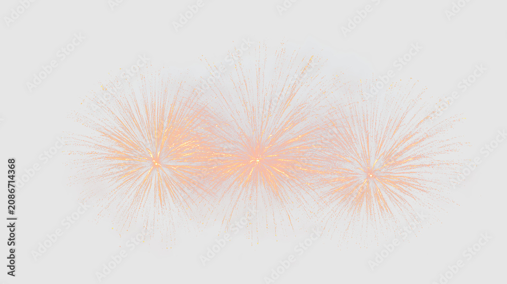 Obraz premium Bright fireworks display in celebration over a transparent background