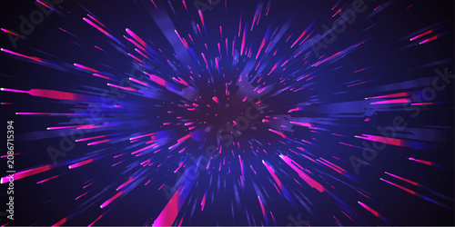 Foto Cosmic Speed Tunnel Through Neon Vortex Warp Drive Explosion-2