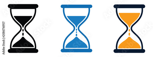 Cuadro en lienzo Hourglass icon set, sand watch timer vector illustration, reload symbol, editabl