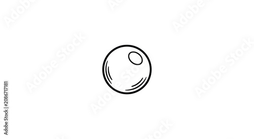 Bilde på lerret Simple black and white pool ball.