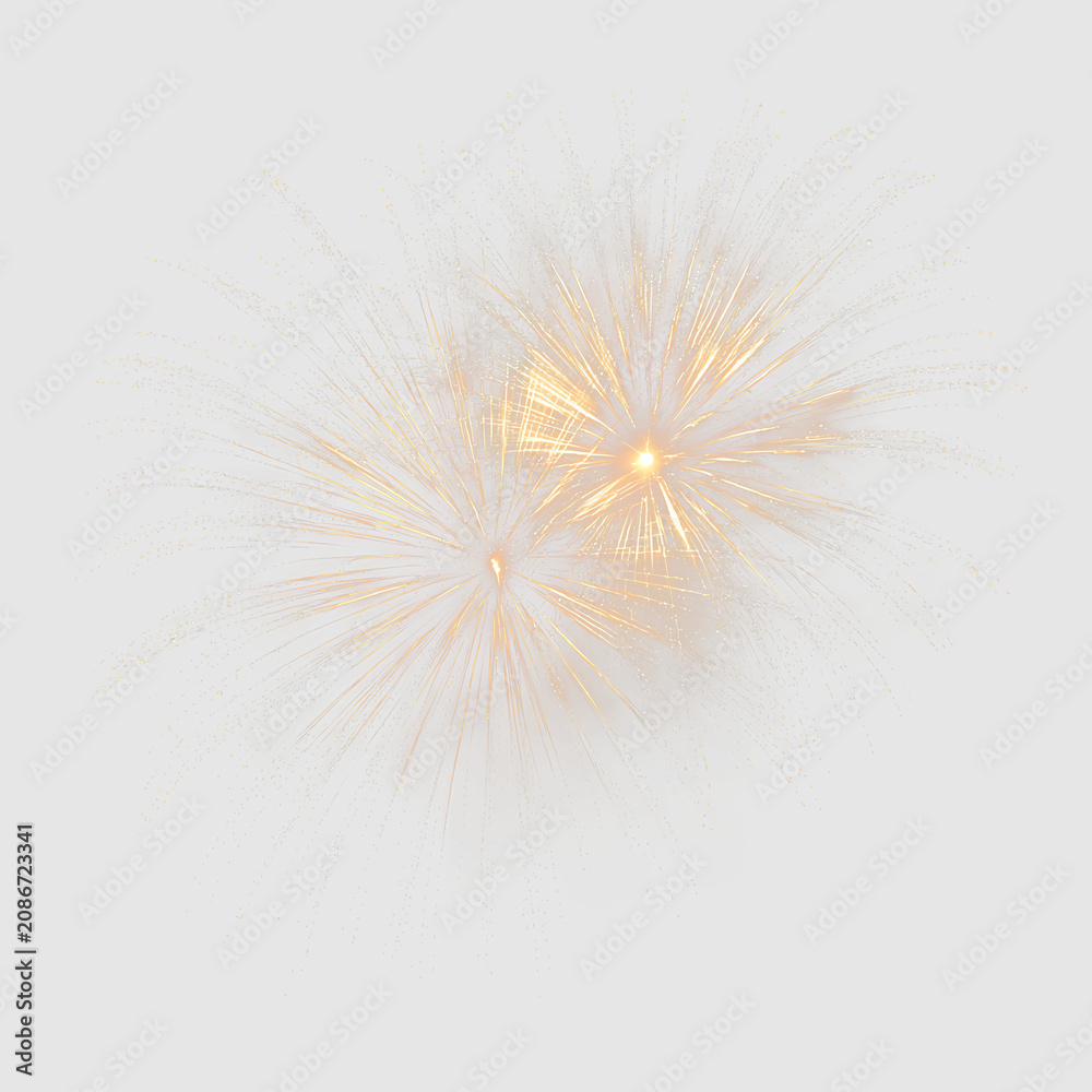 Obraz premium Fireworks display with bright sparks on transparent background at night during celebration event