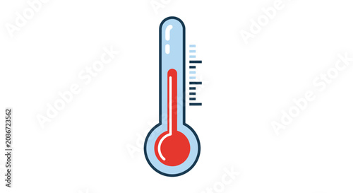Canvastavla Thermometer with rising red temperature gauge.