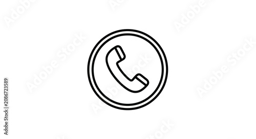 Εκτύπωση καμβά Telephone icon in a circle.