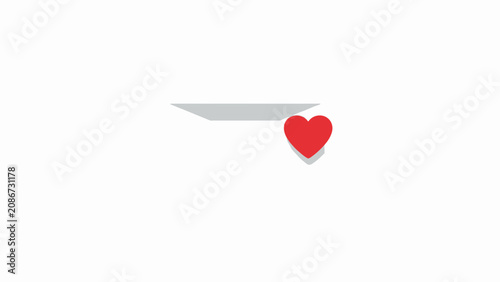 Obraz na płótnie Red Heart with Gray Arrow.