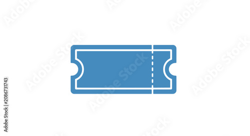 Tableau sur toile Blue ticket stub voucher paper.