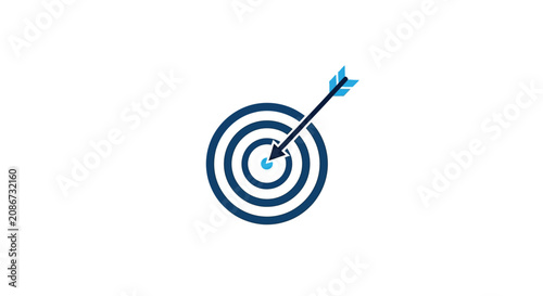 Bild auf Leinwand Bullseye Target with Blue Arrow.