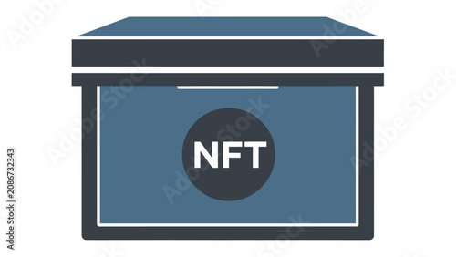 Cuadro en lienzo NFT token in a blue box.