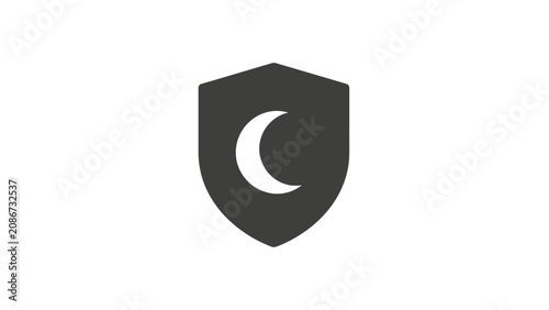 Foto Shield with crescent moon symbol.