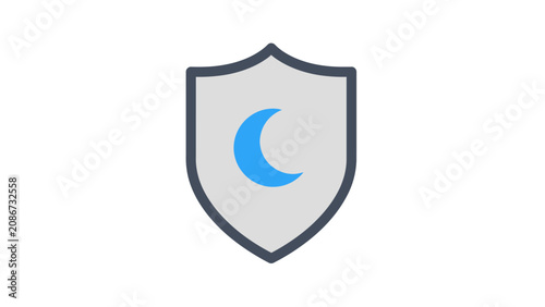 Fotografía Shield with crescent moon logo symbol.
