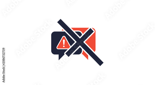 Foto No talking speech bubble icon.