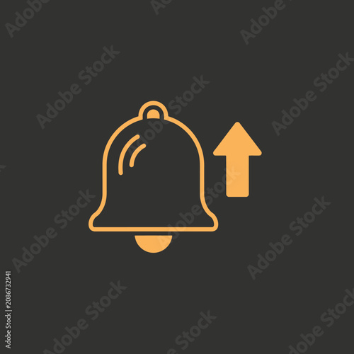 Obraz na plátně Notification Bell Icon with Arrow.