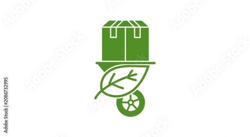 Eco friendly delivery green cart logo.