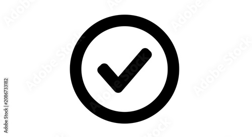 Bild auf Leinwand Check mark in a circle symbol.