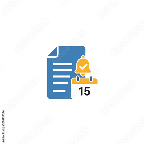Tableau sur toile Notification Document Icon with Alarm.
