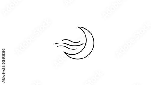 Foto Simple crescent moon with wind.