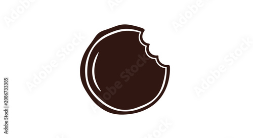 Bild auf Leinwand Chocolate Cookie With Bite Taken.