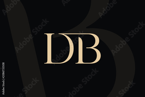 DB or BD letter logo icon design. Classic style luxury initials monogram.
