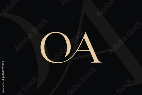 OA or AO letter logo icon design. Classic style luxury initials monogram.