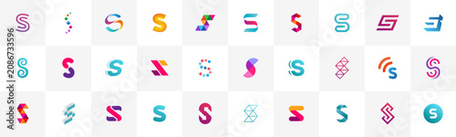 Set of letter S logo icon design template elements