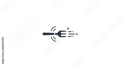 Electric Fork Charging with Electricity Icon.