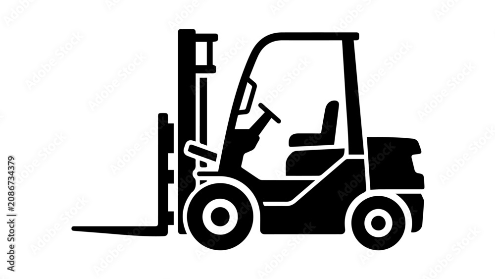 Fototapeta premium Forklift, Industrial Forklift, Warehouse Forklift, Vector Forklift Icon