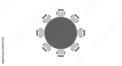 Принти на полотні Round Table with Chairs Around It.